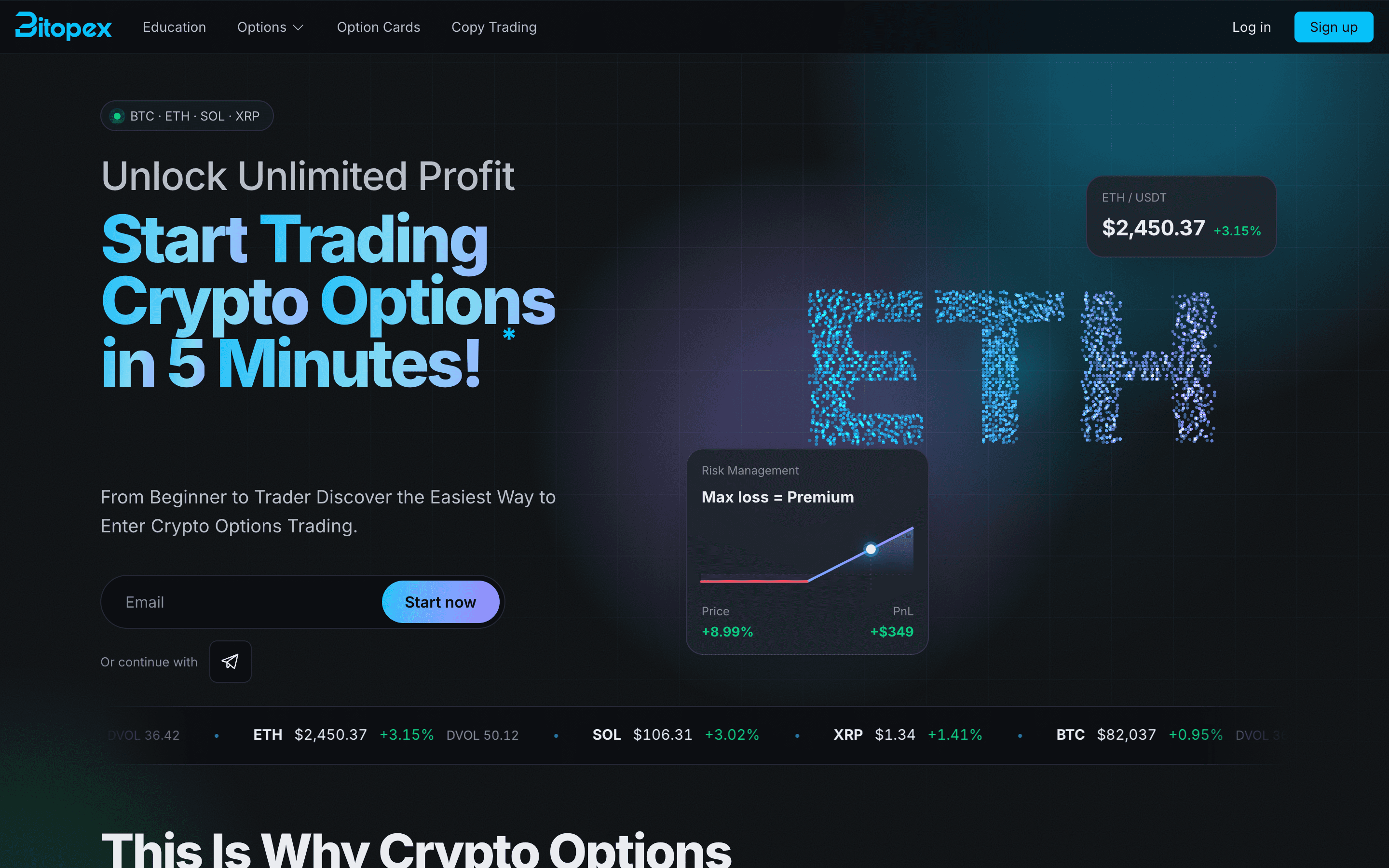 Bitopex Trading homepage